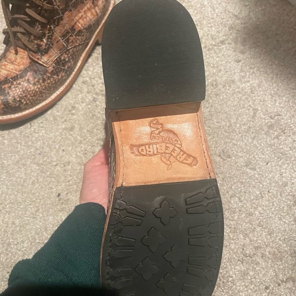 Freebird by Steven Manchester Snakeskin Combat Boots - Brown and Blush - Picture 14 of 14